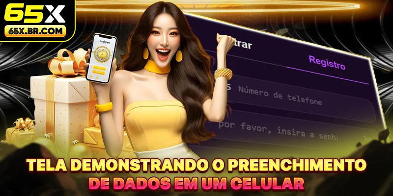 Tela demonstrando o preenchimento de dados em um celular