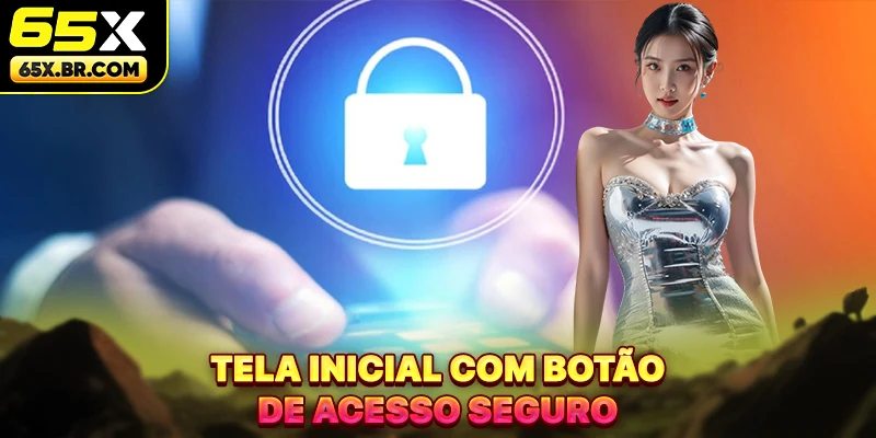 Tela inicial com botão de acesso seguro